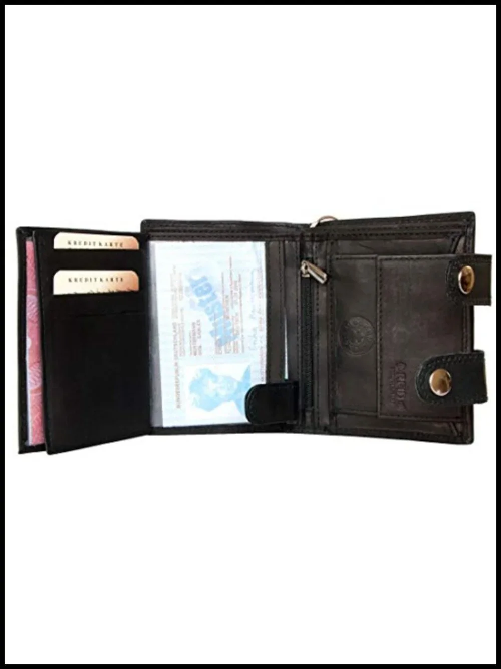 RFID Blocking Leather Biker Wallet with 18 Inch Chain